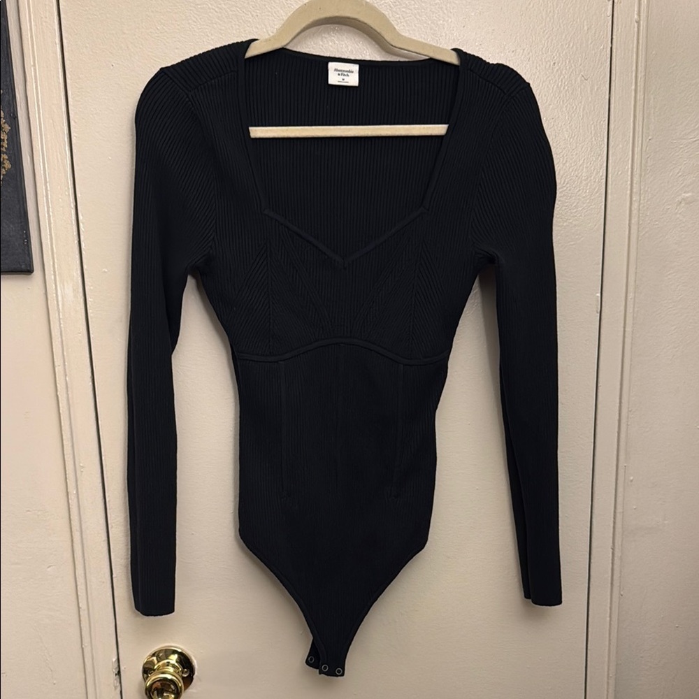 Abercrombie & Fitch Black Long Sleeve Bodysuit